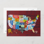 Licentiekaart Bord van het Amerikaanse Briefkaart (Voorkant / Achterkant)