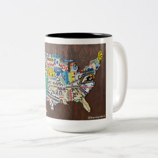 Licentieplaat Kaart tweetonige 15oz mok