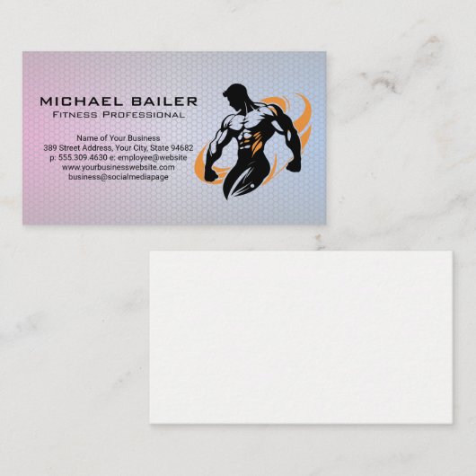 Lichaam Bouwer Pose Silhouet Visitekaartje (Voorkant / Achterkant)