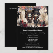 Lichaam bruid bruidegom skelet paar bruiloft chic kaart (Voorkant / Achterkant)