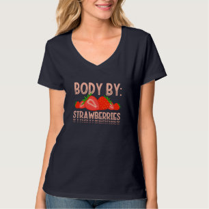 Lichaam door aardbeien aardbei plukken bessen frui t-shirt