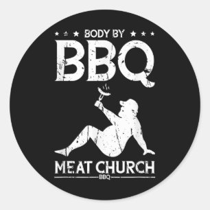 Lichaam door BBQ Meat Church BBQ - BBQ enthousiasm Ronde Sticker
