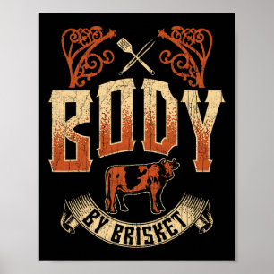 Lichaam door Brisket BBQ Grill Byckyard Cookout Pi Poster