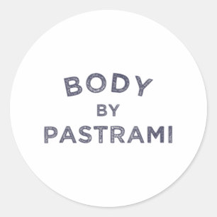 Lichaam door Pastrami Jewish Deli BBQ Party Briske Ronde Sticker