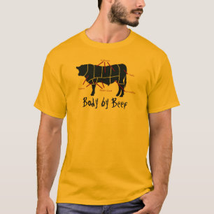 Lichaam door rundvlees! Funny Beef Cuts Butcher Ch T-shirt