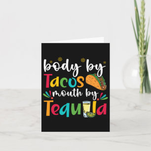Lichaam Door Tacos Mond Door Tequila Drinker Cinco Kaart