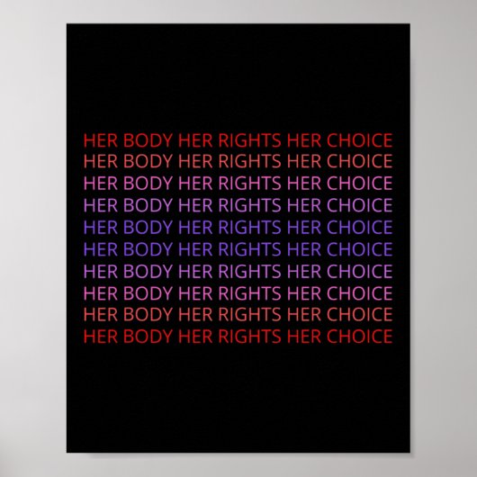 Lichaam Haar Recht Haar Keuze Feministische Vrouwe Poster (Voorkant)