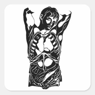 lichaam Mannelijke menselijke anatomie abstracte k Vierkante Sticker