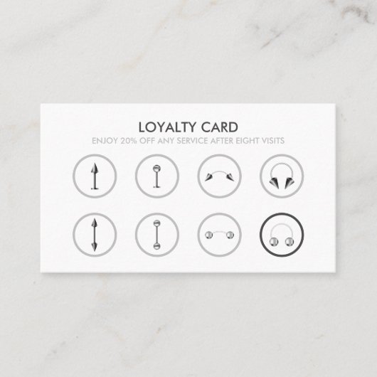 Lichaam Piercing Sale Loyalty Visitekaartje (Voorkant)