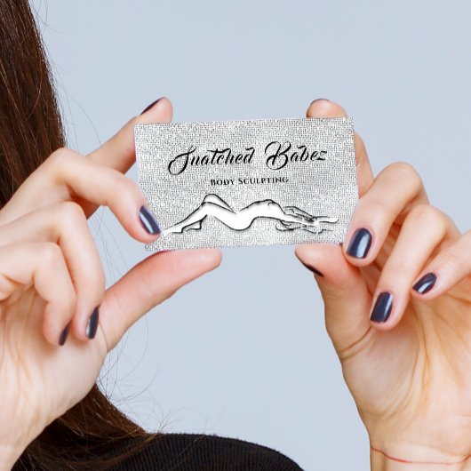 Lichaam Sculpting Beauty Logo Massage Silver White Visitekaartje