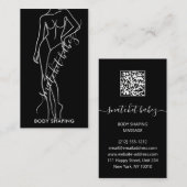 Lichaam Shaping Massage SPA Wellness Black Silver Visitekaartje (Voorkant / Achterkant)