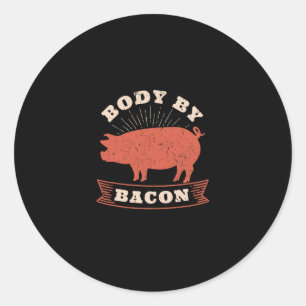 Lichaam van Bacon voor vetarme ketogene voeding Ronde Sticker