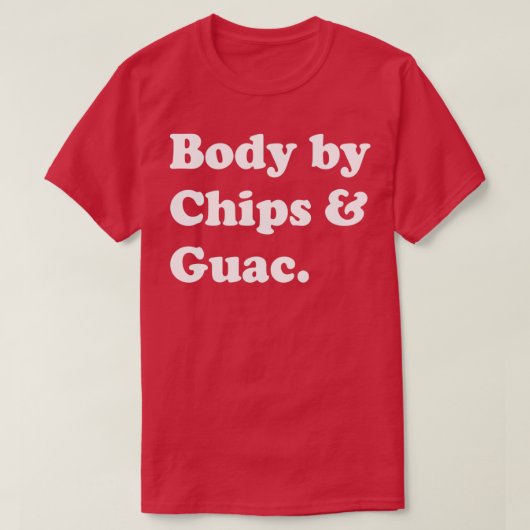 Lichaam van chips en Guacamole Avocado T-shirt (Design voorkant)