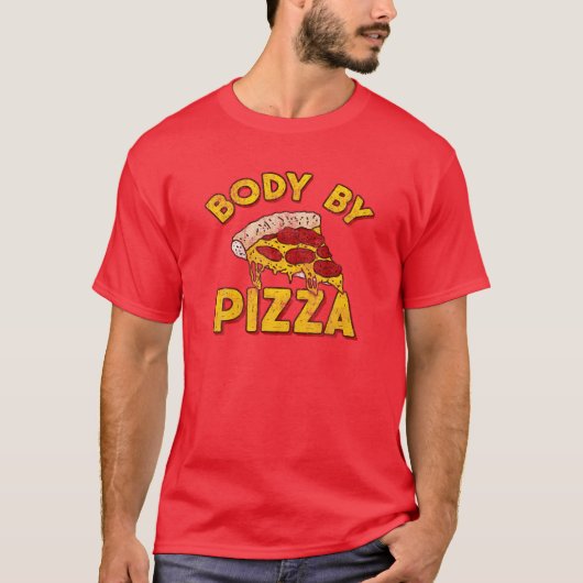 Lichaam van Pizza - grappige  fitness Love Cheesy T-shirt (Voorkant)