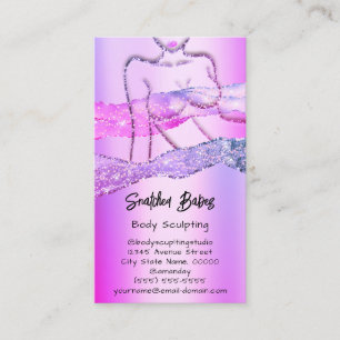 Lichaamsbedekking Cosmetica Logo QR Roze Glitter L Visitekaartje
