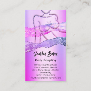 Lichaamsbedekking Cosmetica Logo QR Roze Glitter Visitekaartje