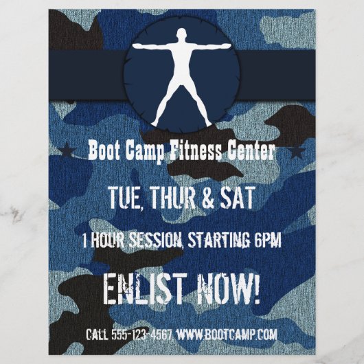 Lichaamsblauw kledij Camo Boot Camp Flyers (Voorkant)