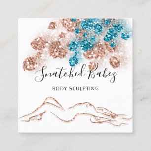 Lichaamsbloedslachting QRCODE-Roos Blauwgroen blau Vierkante Visitekaartje