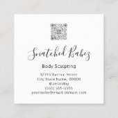 Lichaamsbloedslachting QRCODE Roos Floral Vierkante Visitekaartje (Achterkant)