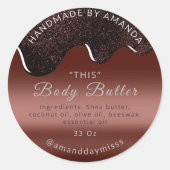 Lichaamsboterschijven Productverpakking Chocolade Ronde Sticker (Voorkant)