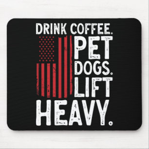 Lichaamsbouw Gewichtheffen Drink Koffie Aai Honden Muismat