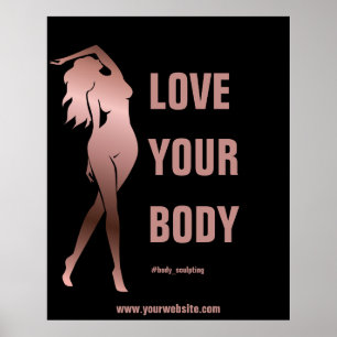 Lichaamsculplichaam, contourvormig, fitness poster
