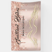 Lichaamsgewicht Logo Massage Drives Roos Gold Spandoek (Verticaal)