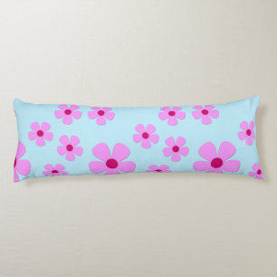 Lichaamslang, groen blauw met roze bloemen lichaamskussen