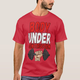 Lichaamslichaam onder constructie Gewichtsfitness T-shirt