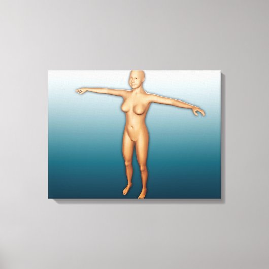 Lichaamslichaam van het vrouw met armen uitgebreid canvas afdruk (Voorkant)