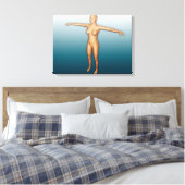 Lichaamslichaam van het vrouw met armen uitgebreid canvas afdruk (Insitu (Slaapkamer))