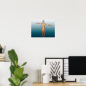 Lichaamslichaam van het vrouw met armen uitgebreid poster (Thuiskantoor)