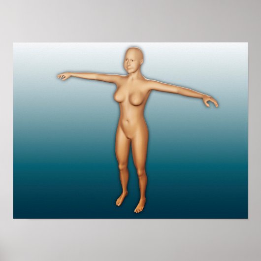 Lichaamslichaam van het vrouw met armen uitgebreid poster (Voorkant)