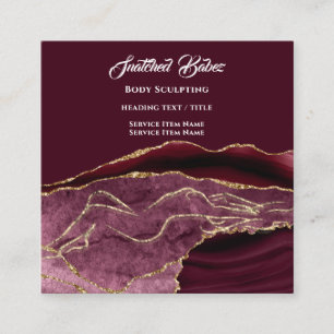 Lichaamsmassage-sculpatie Gold Glitter QRCODE Vierkante Visitekaartje