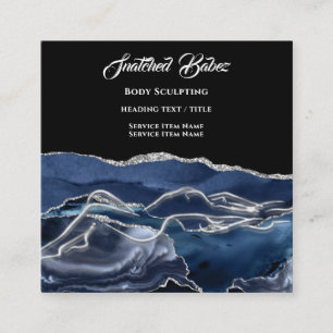 Lichaamsmassage-slachting SilverGlitter QRCODE Vierkante Visitekaartje