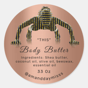 Lichaamsolie Balm Cosmetic Fitness Care Black Roos Ronde Sticker