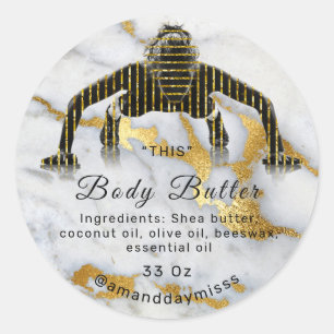 Lichaamsolie Balm Cosmetische fitness Care Gold Ma Ronde Sticker