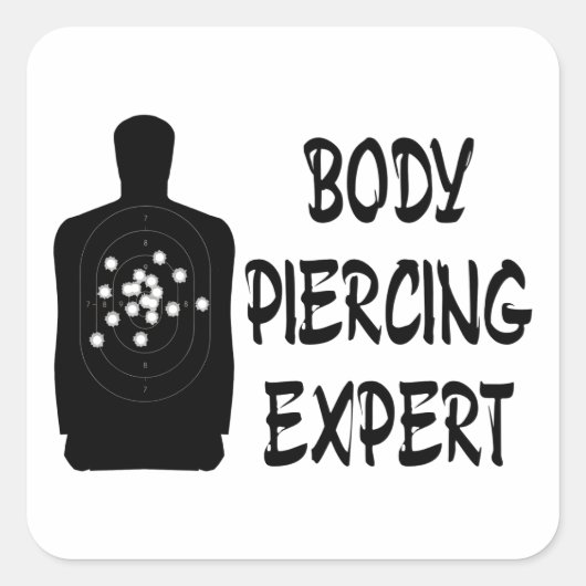 Lichaamspiercing expert vierkante sticker (Voorkant)