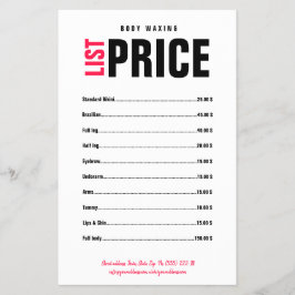 Lichaamspoelwas Boutique Bold Black Pink Lettering Flyer