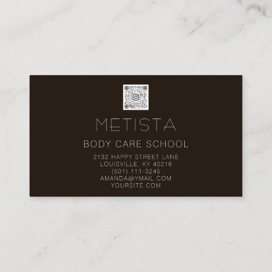 Lichaamsspiegel QR-code Logo Zwarte Huid Moderne Visitekaartje (Achterkant)