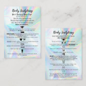 Lichaamsspiegel vóór/na behandeling Faux holografi Visitekaartje (Voorkant / Achterkant)