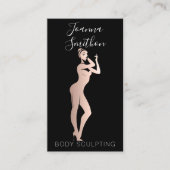 Lichaamsvorm Sculpting QR Code Logo Zwart Roos Visitekaartje (Voorkant)