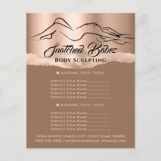 Lichaamsvormende Bouw Logo Roos SPA Prijslijst  Flyer (Voorkant)