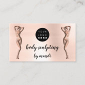 Lichaamszorg Aangepast Logo QR Code Roos Visitekaartje (Voorkant)