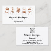 Lichaamszorg Logo QR-code Bikini Ondergoed Roos Visitekaartje (Voorkant / Achterkant)