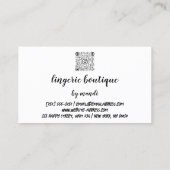 Lichaamszorg Logo QR-code Bikini Ondergoed Roos Visitekaartje (Achterkant)