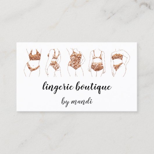 Lichaamszorg Logo QR-code Bikini Ondergoed Roos Visitekaartje (Voorkant)