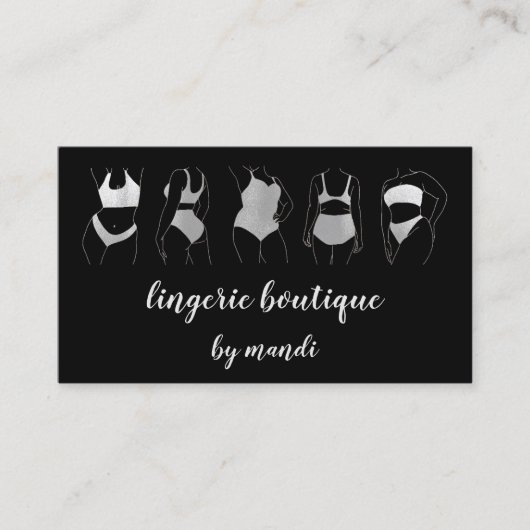 Lichaamszorg Logo QR Code Bikini Ondergoed Winkel  Visitekaartje (Voorkant)