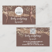 Lichaamszorg Mode Logo QR Code Roos Glitter Bikini Visitekaartje (Voorkant / Achterkant)