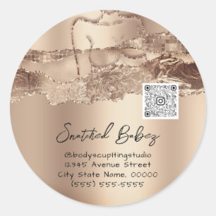 Lichaamszorg sculpend Cosmetisch Logo QR Small Bus Ronde Sticker